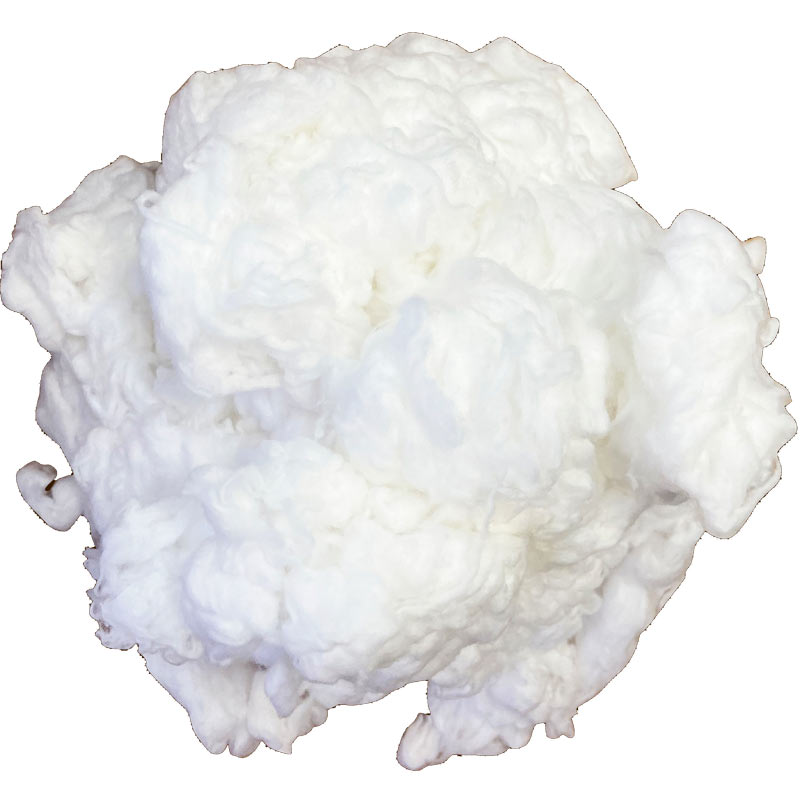 Bleached comber noil - a spinning mill waste. It is formed on combing machines in the course of yarn production at the cotton fiber processing with a subsequent bleaching.